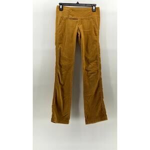 CLASH JEANS Women's Mustard Vintage Y2K Low-Rise Bootcut Corduroy Pant SZ 0